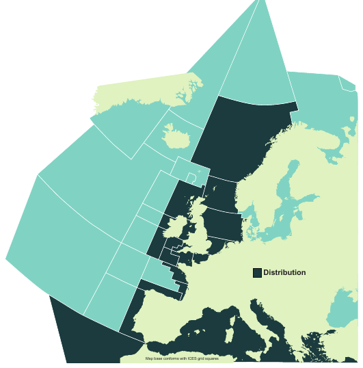 Map of the known distribution of the Blonde Ray