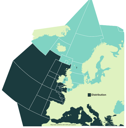 Map of the known distribution of the Shortfin Mako Shark