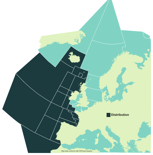 Map of the known distribution of the Birdbeak Dogfish