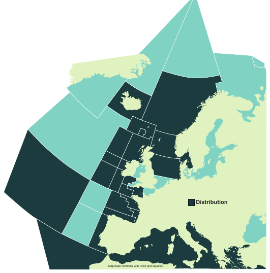Map of the known distribution of the Bluntnose Sixgill Shark