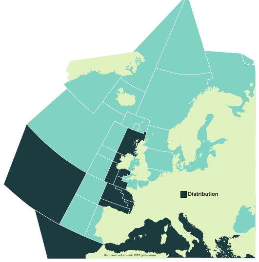 Map of the known distribution of the Sharpnose Sevengill Shark