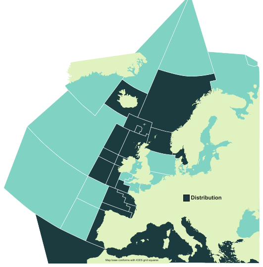 Map of the known distribution of the Sandy Ray