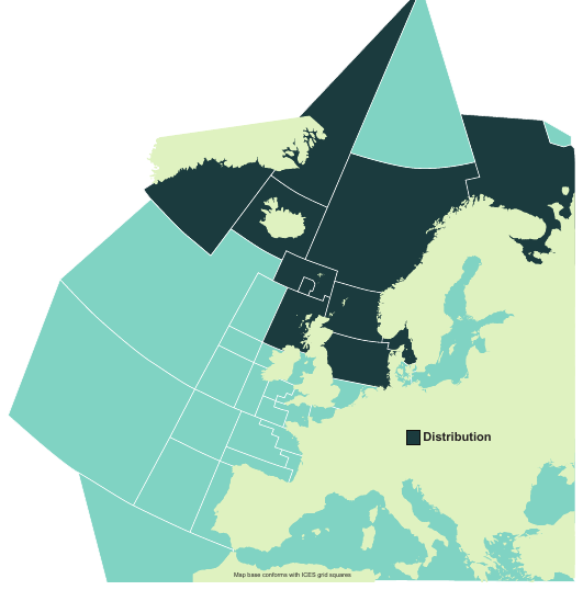 Map of the known distribution of the Starry Skate